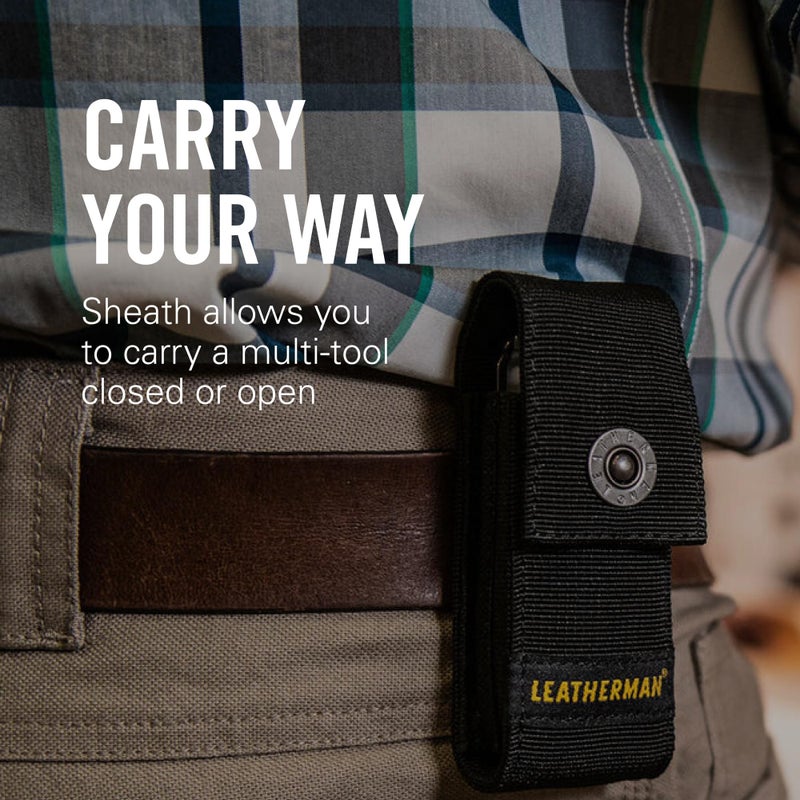 LEATHERMAN ليذرمان، غلاف نايلون فاخر مع جيوب، يناسب أدوات متعددة من 4" إلى 4.5"، أسود، متوسط - Image 4